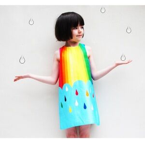 Wild Things Funky Little Dresses Rainbow Spectrum Dress - Sz 12-18 Months
